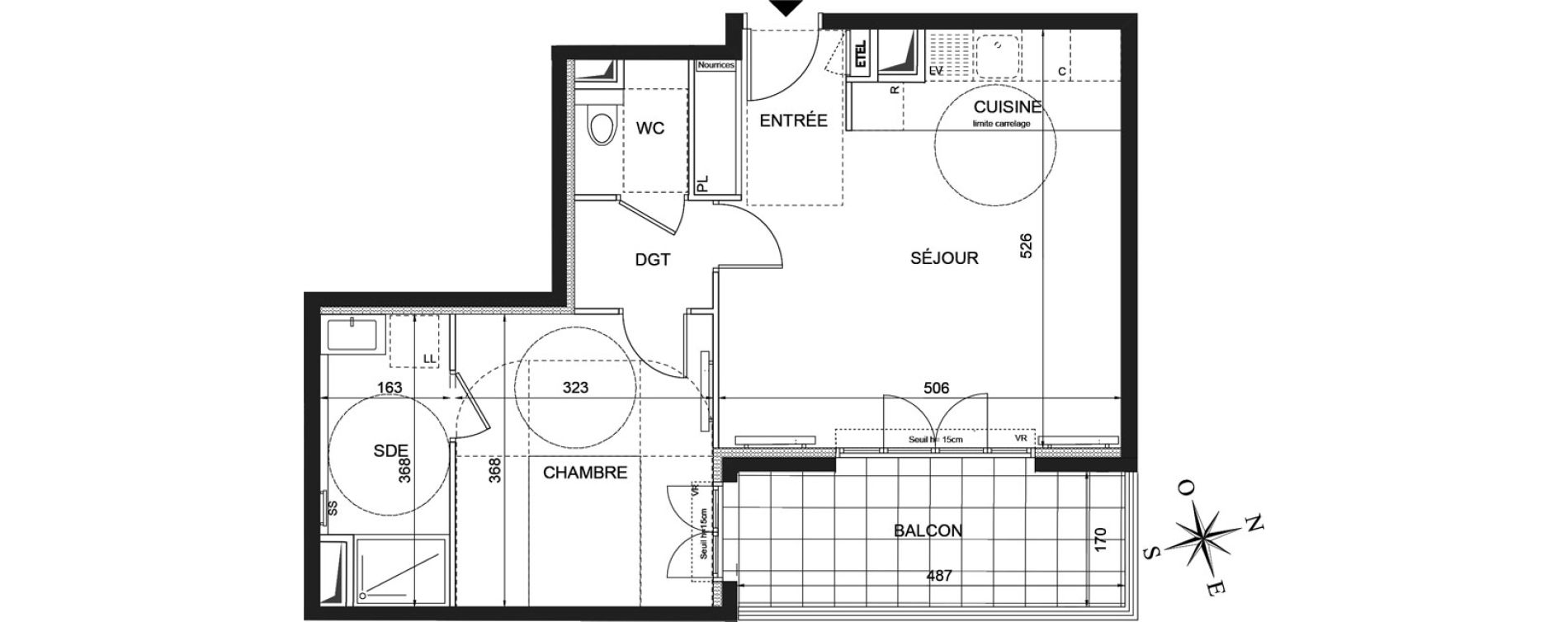 Appartement T2 de 48,10 m2 &agrave; Ch&acirc;tenay-Malabry Robinson