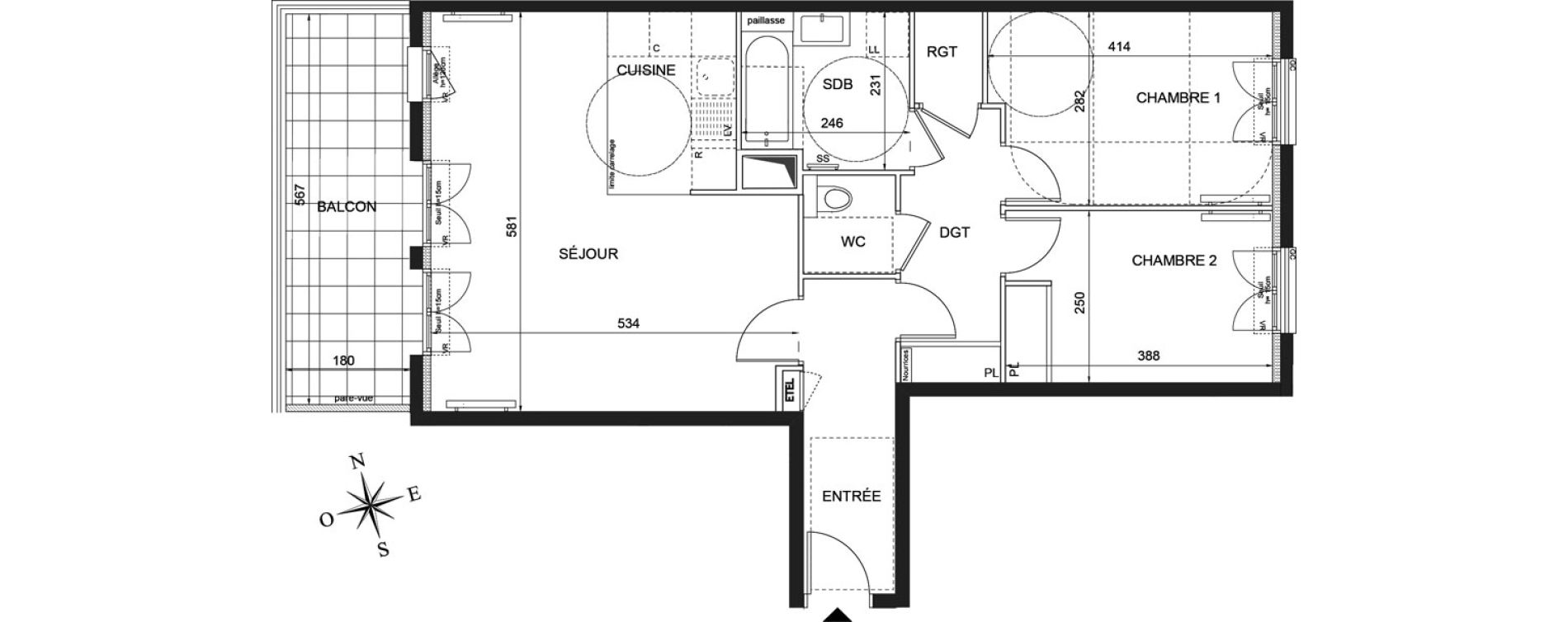 Appartement T3 de 69,20 m2 &agrave; Ch&acirc;tenay-Malabry Robinson