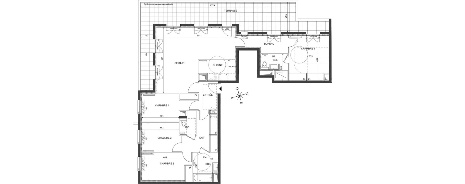Appartement T5 de 112,05 m2 &agrave; Ch&acirc;tenay-Malabry Robinson