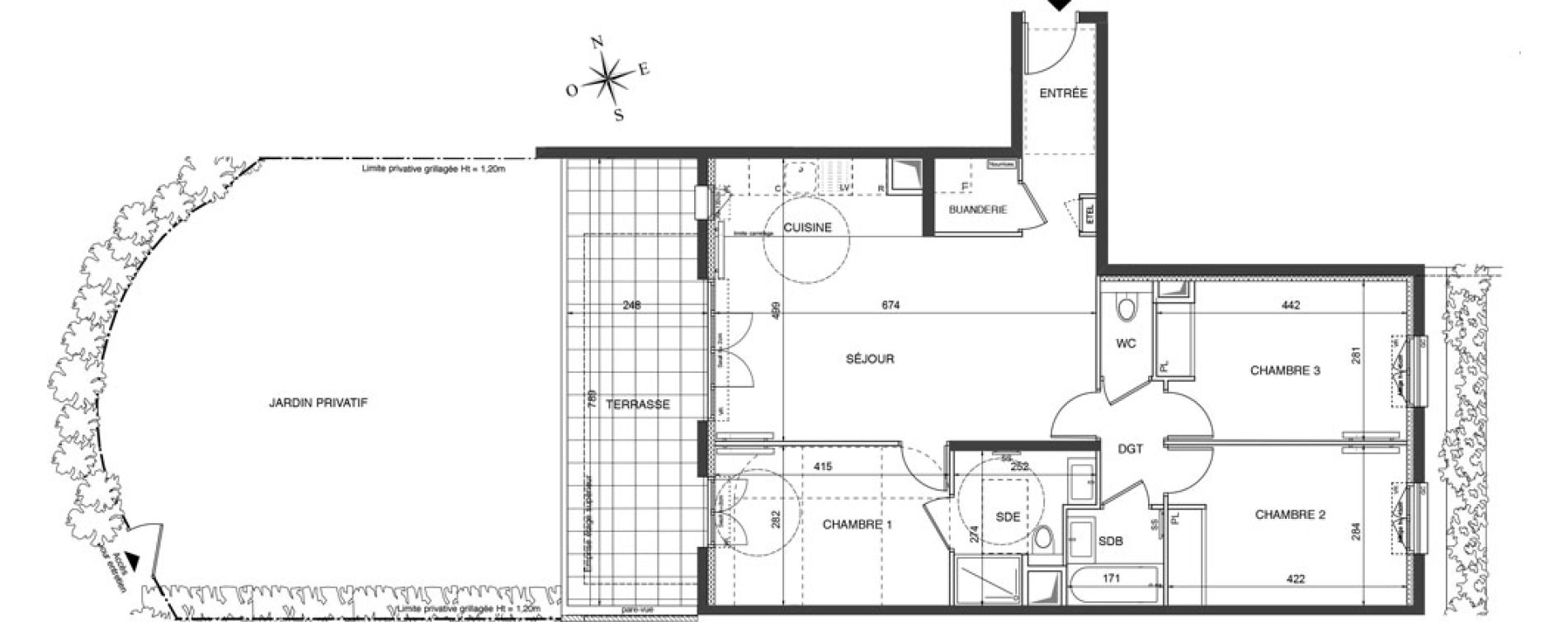 Appartement T4 de 83,10 m2 &agrave; Ch&acirc;tenay-Malabry Robinson