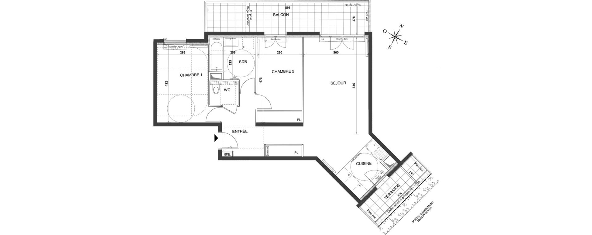 Appartement T3 de 72,75 m2 &agrave; Ch&acirc;tenay-Malabry Robinson