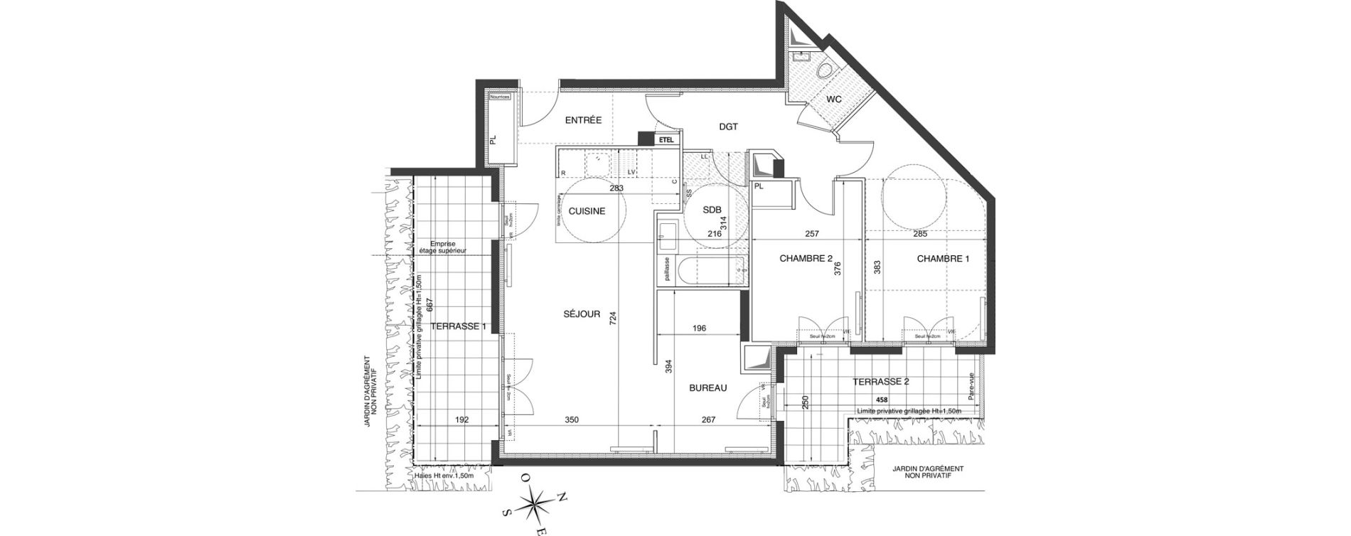 Appartement T3 de 76,95 m2 &agrave; Ch&acirc;tenay-Malabry Robinson