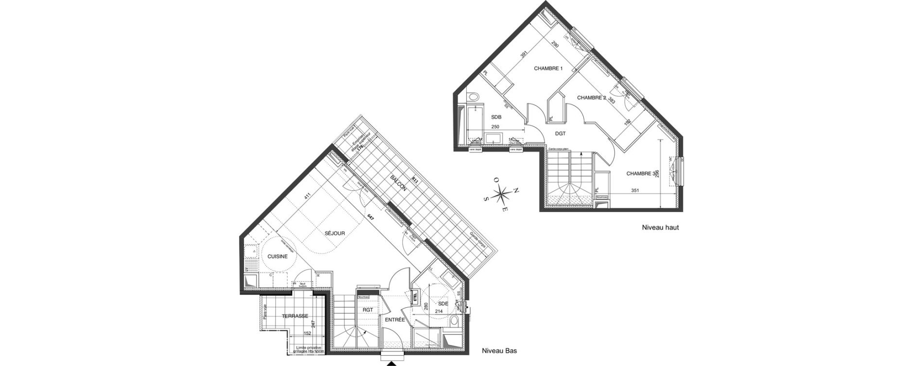 Duplex T4 de 80,10 m2 &agrave; Ch&acirc;tenay-Malabry Robinson