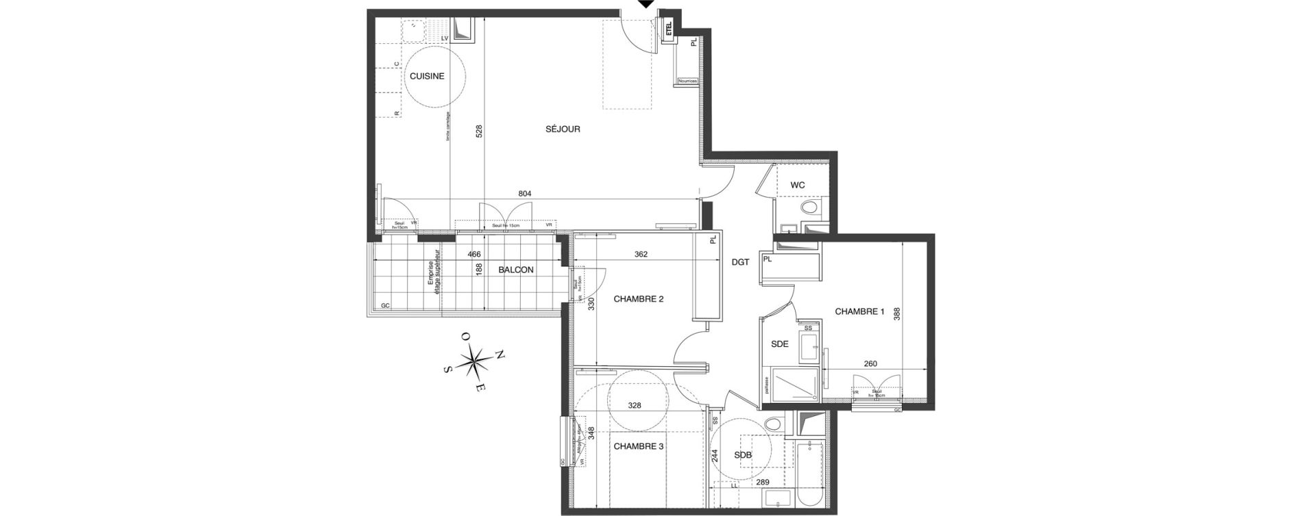 Appartement T4 de 95,70 m2 &agrave; Ch&acirc;tenay-Malabry Robinson