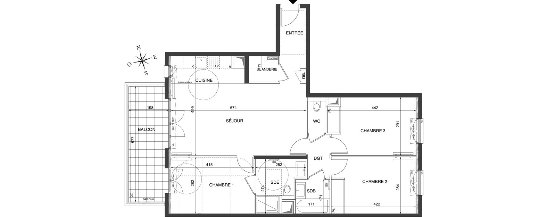 Appartement T4 de 83,55 m2 &agrave; Ch&acirc;tenay-Malabry Robinson