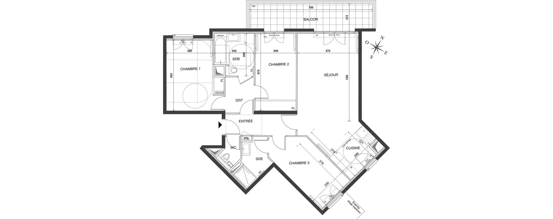 Appartement T4 de 88,60 m2 &agrave; Ch&acirc;tenay-Malabry Robinson