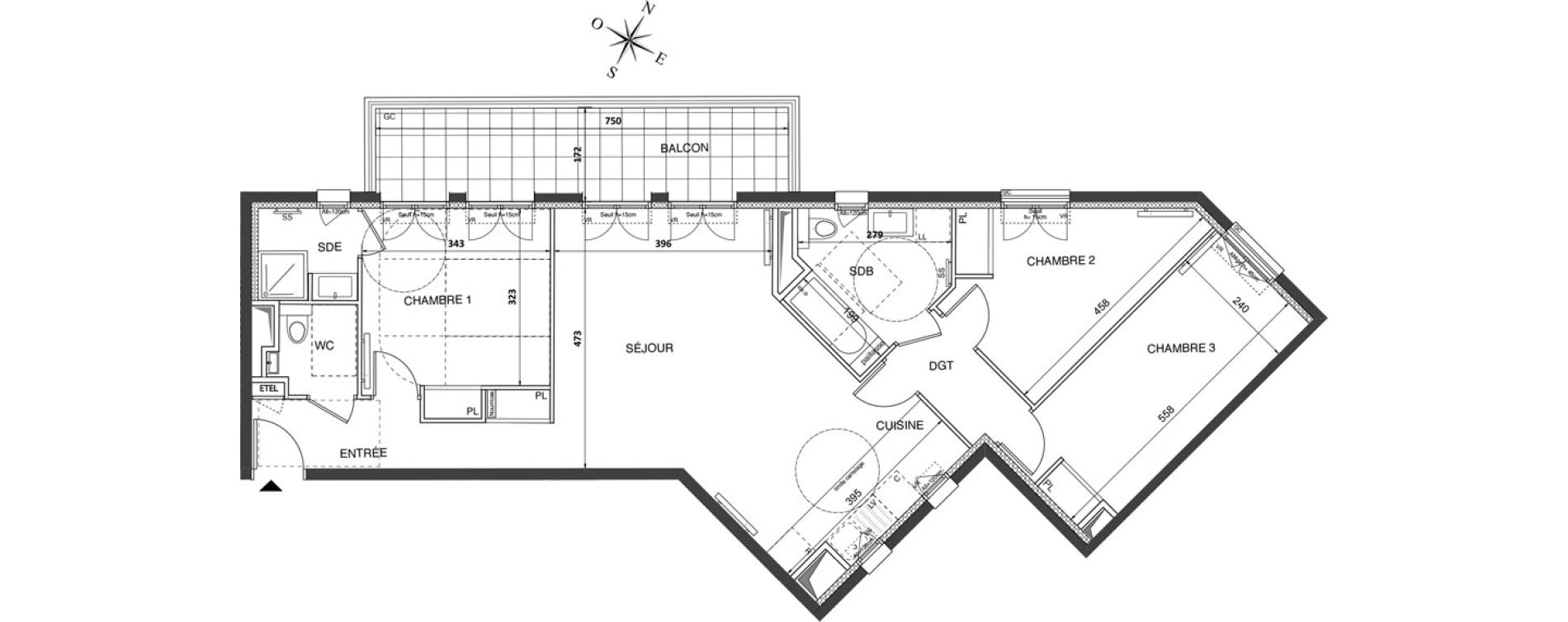 Appartement T4 de 86,75 m2 &agrave; Ch&acirc;tenay-Malabry Robinson