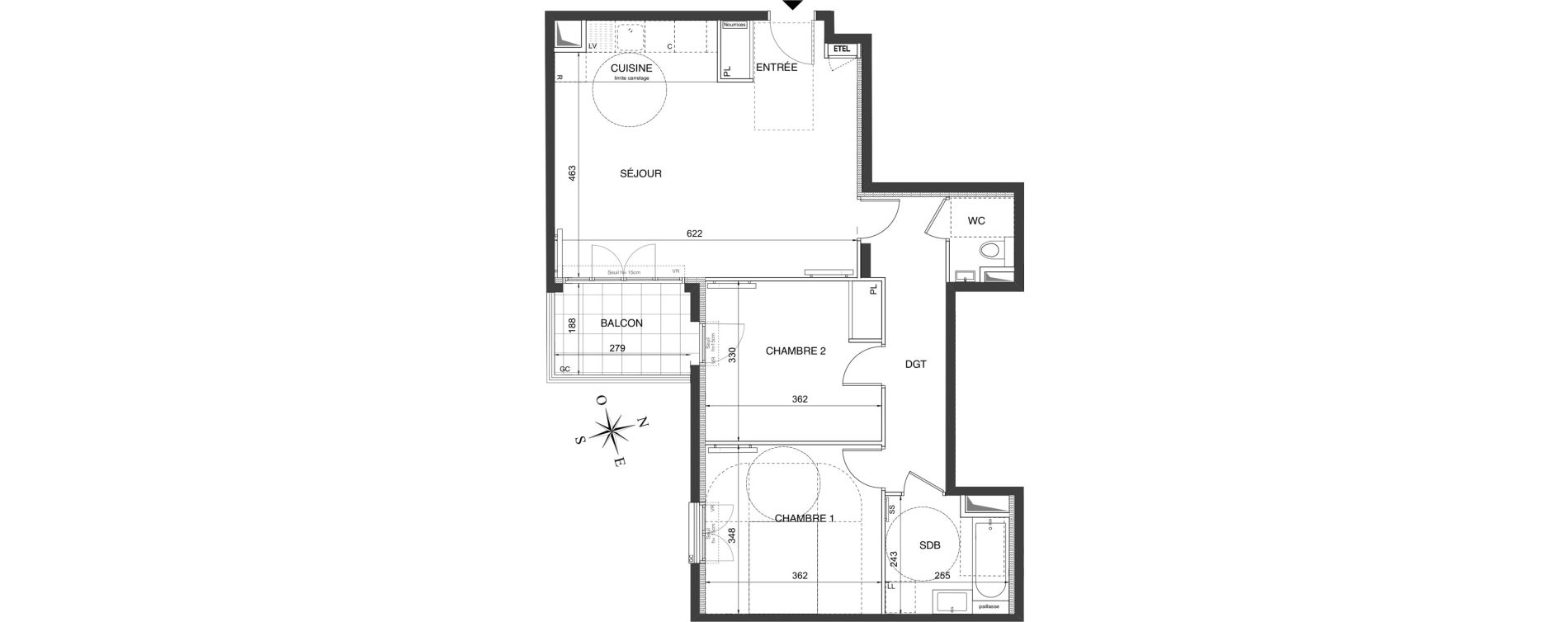 Appartement T3 de 71,95 m2 &agrave; Ch&acirc;tenay-Malabry Robinson