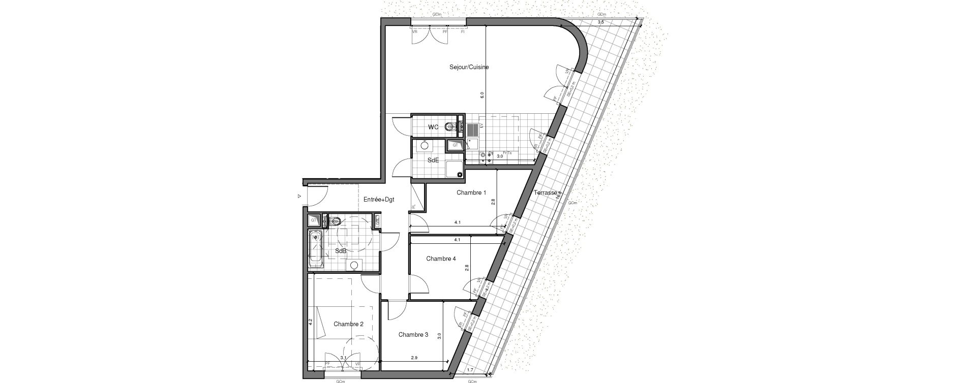 Appartement T5 de 108,60 m2 &agrave; Ch&acirc;tenay-Malabry Lavall&eacute;e