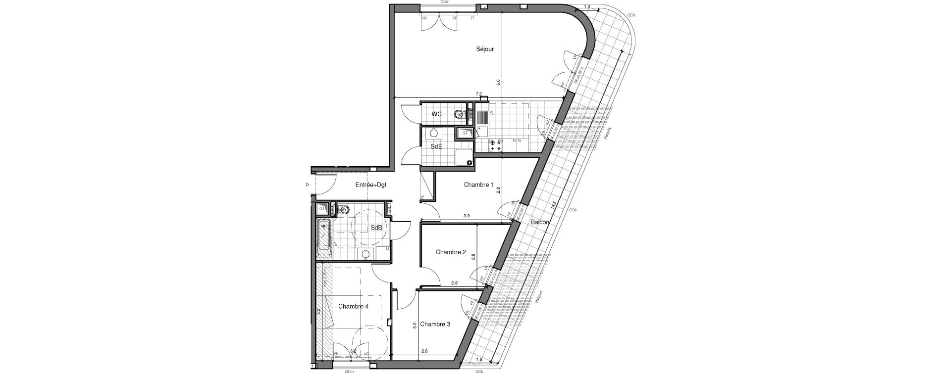 Appartement T5 de 106,24 m2 &agrave; Ch&acirc;tenay-Malabry Lavall&eacute;e