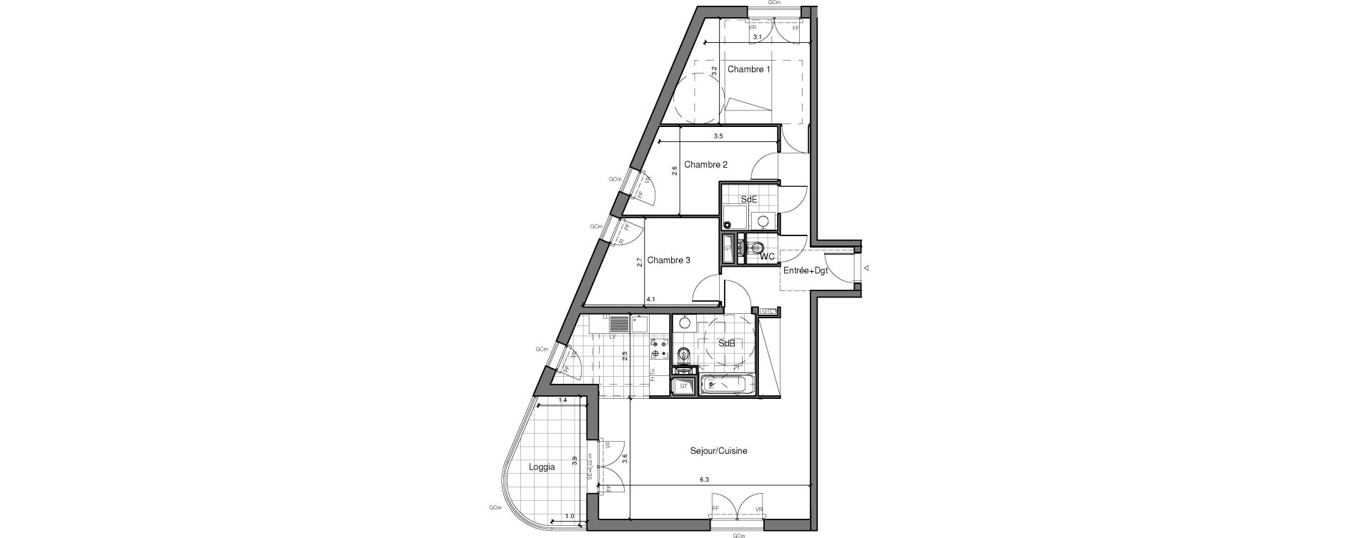 Appartement T4 de 81,72 m2 &agrave; Ch&acirc;tenay-Malabry Lavall&eacute;e