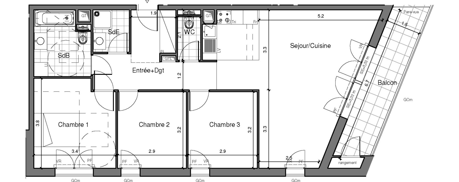 Appartement T4 de 84,04 m2 &agrave; Ch&acirc;tenay-Malabry Lavall&eacute;e