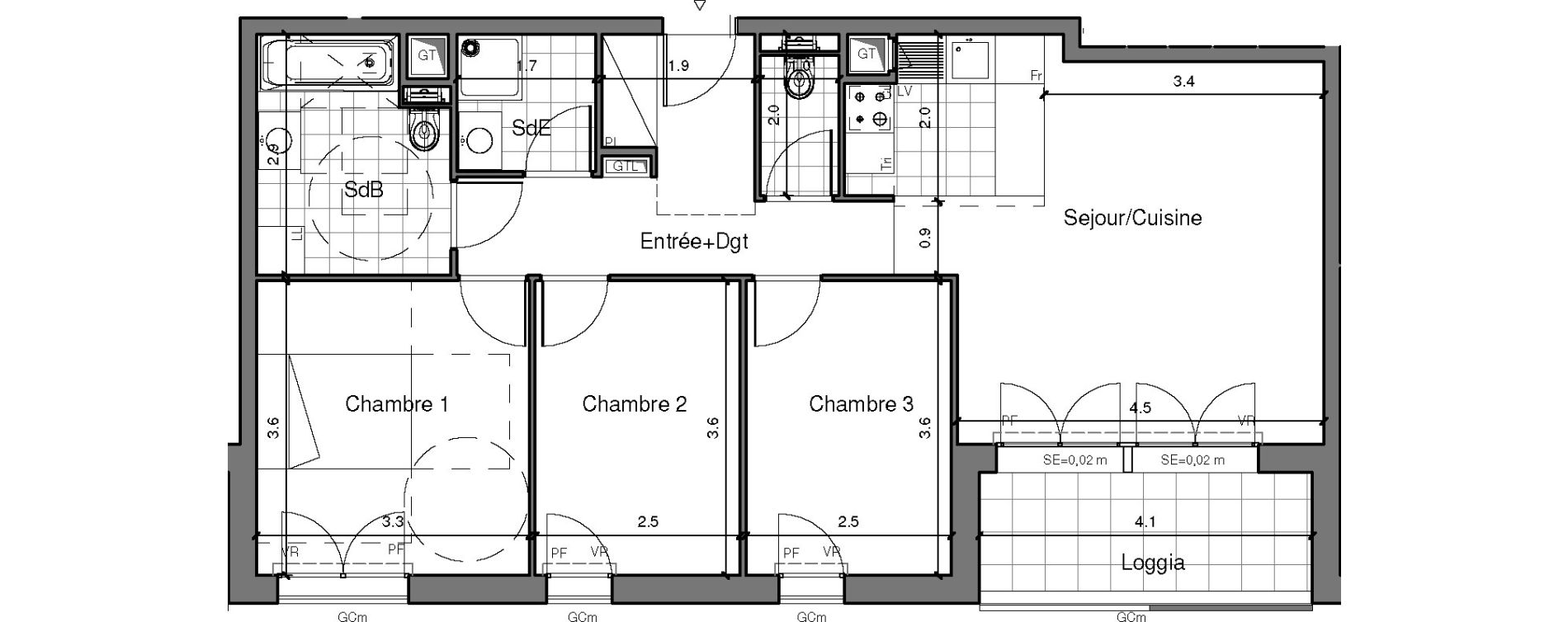 Appartement T4 de 74,57 m2 &agrave; Ch&acirc;tenay-Malabry Lavall&eacute;e