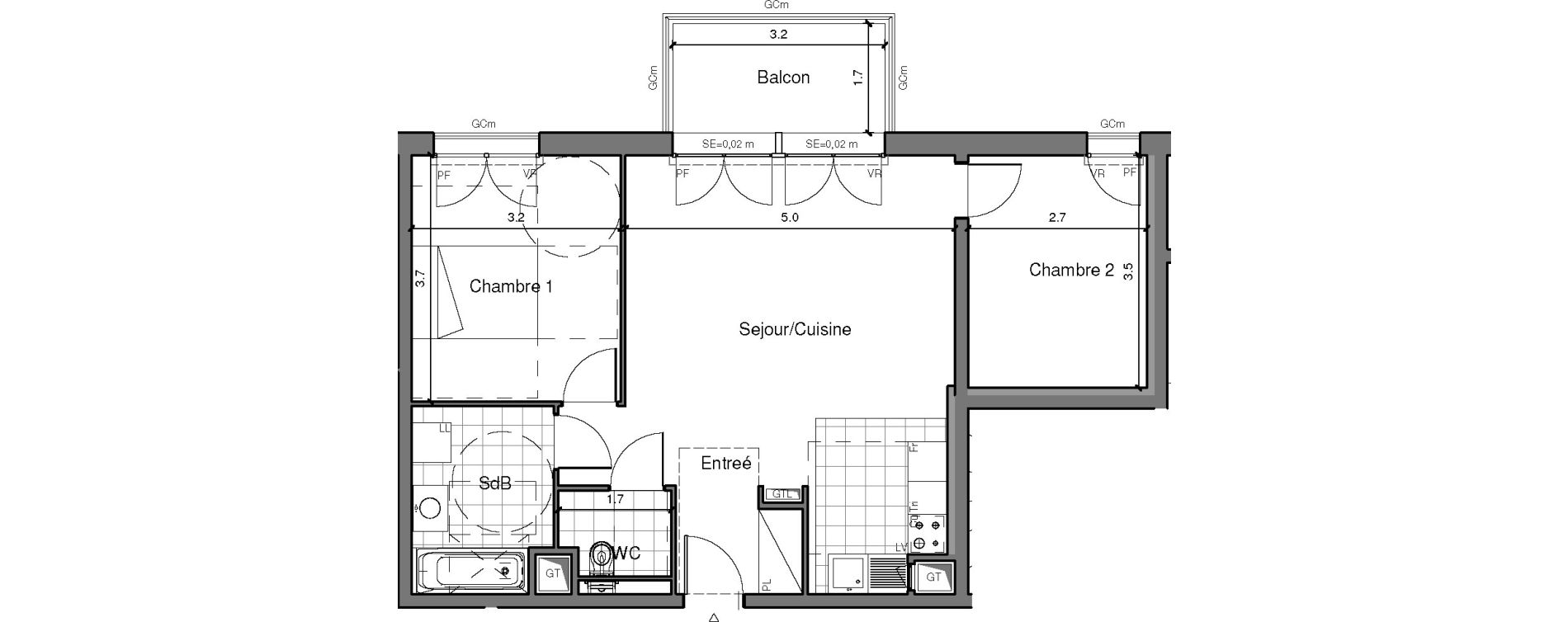 Appartement T3 de 61,00 m2 &agrave; Ch&acirc;tenay-Malabry Lavall&eacute;e