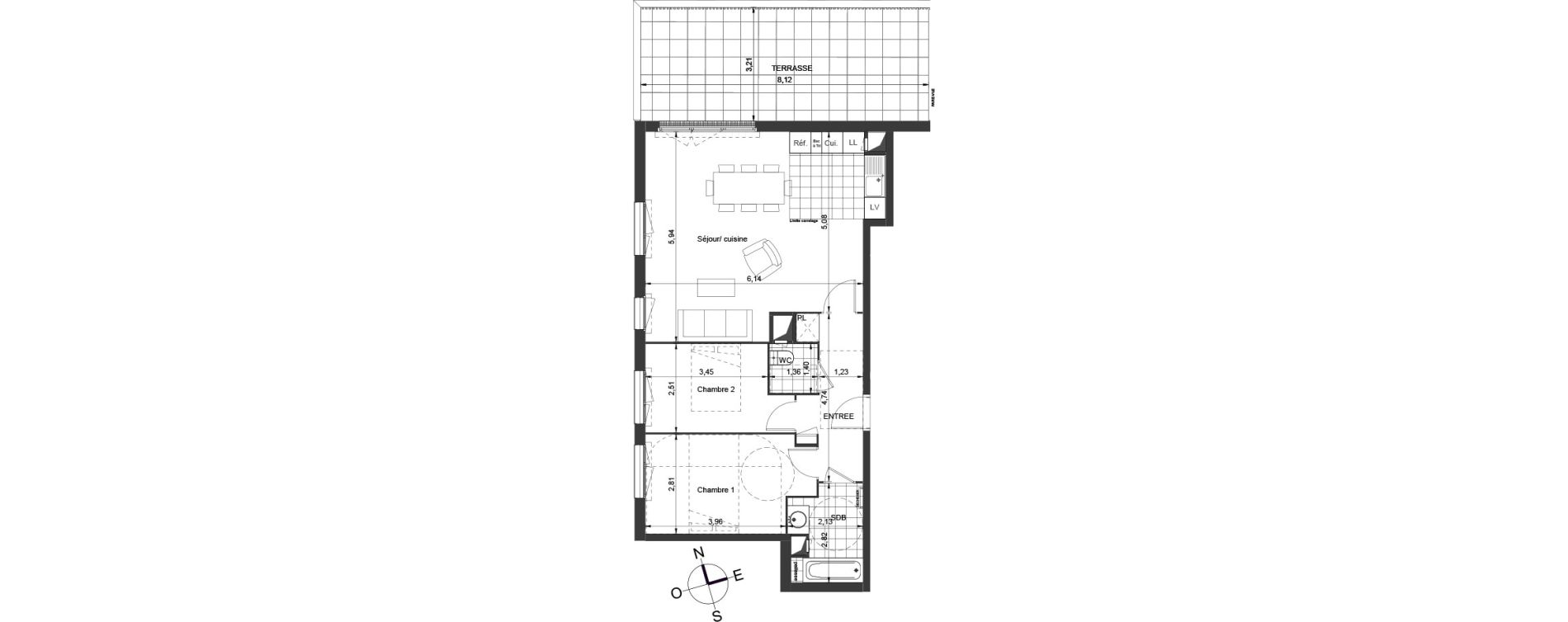 Appartement T3 de 71,40 m2 &agrave; Ch&acirc;tenay-Malabry Centre