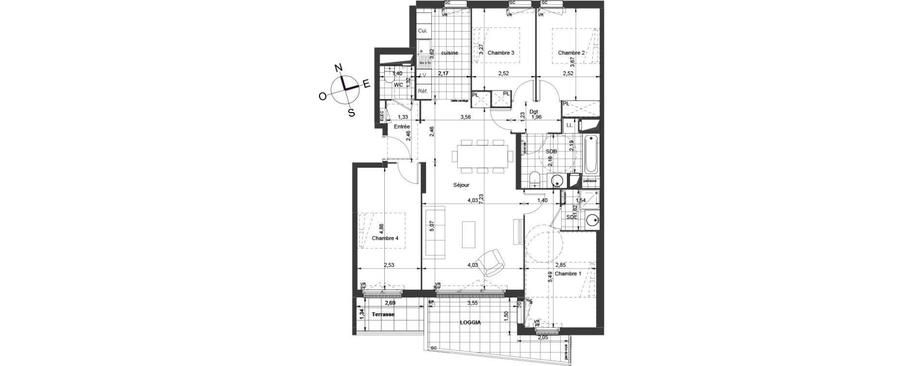 Appartement T5 de 96,60 m2 &agrave; Ch&acirc;tenay-Malabry Centre