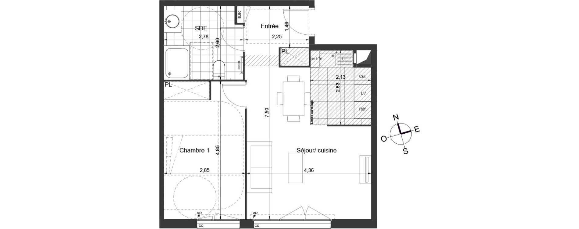 Appartement T2 de 49,70 m2 &agrave; Ch&acirc;tenay-Malabry Centre