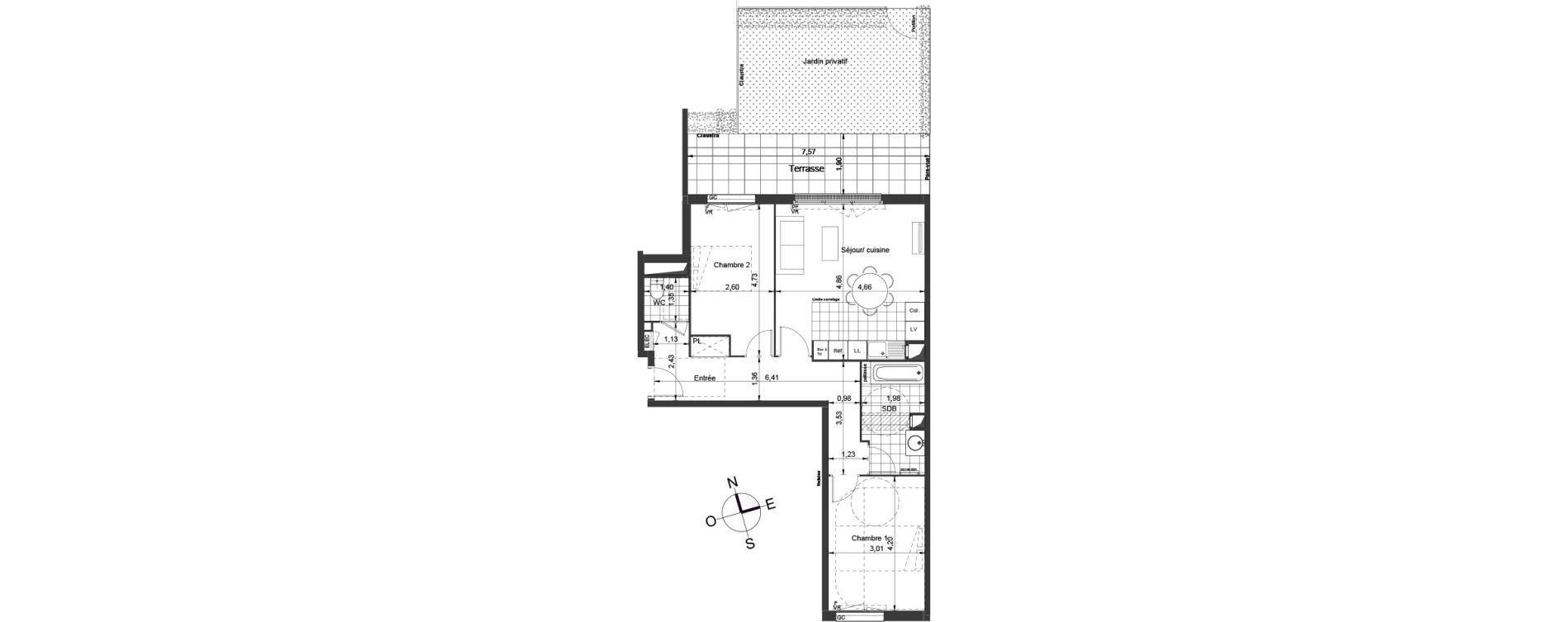 Appartement T3 de 67,45 m2 &agrave; Ch&acirc;tenay-Malabry Centre