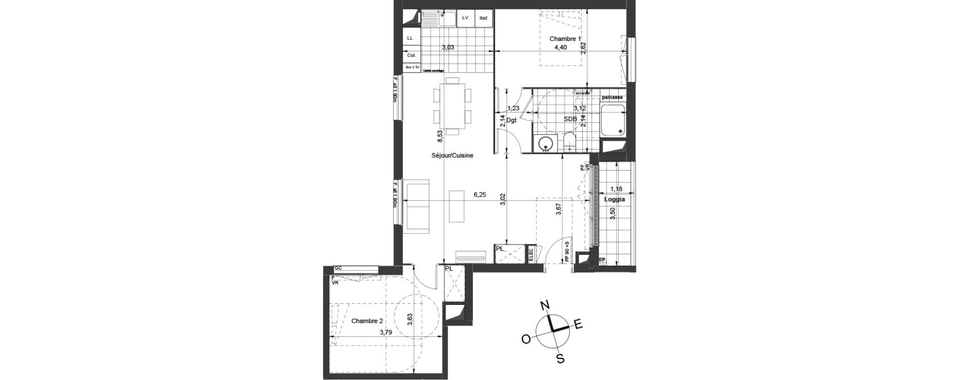 Appartement T3 de 71,00 m2 &agrave; Ch&acirc;tenay-Malabry Centre