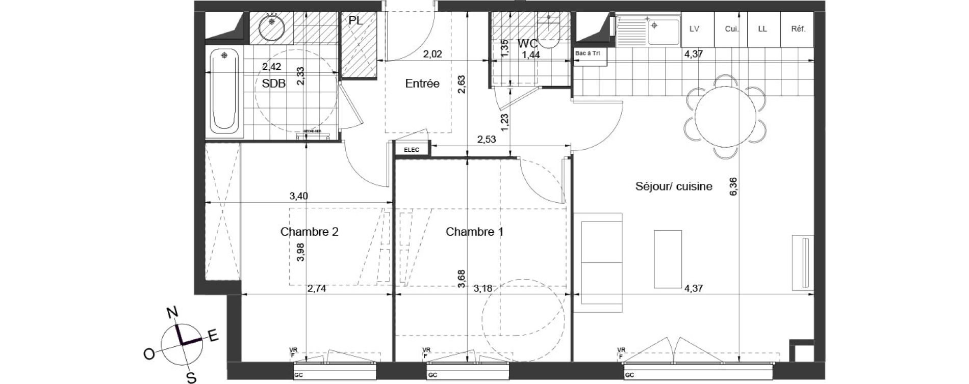 Appartement T3 de 66,70 m2 &agrave; Ch&acirc;tenay-Malabry Centre