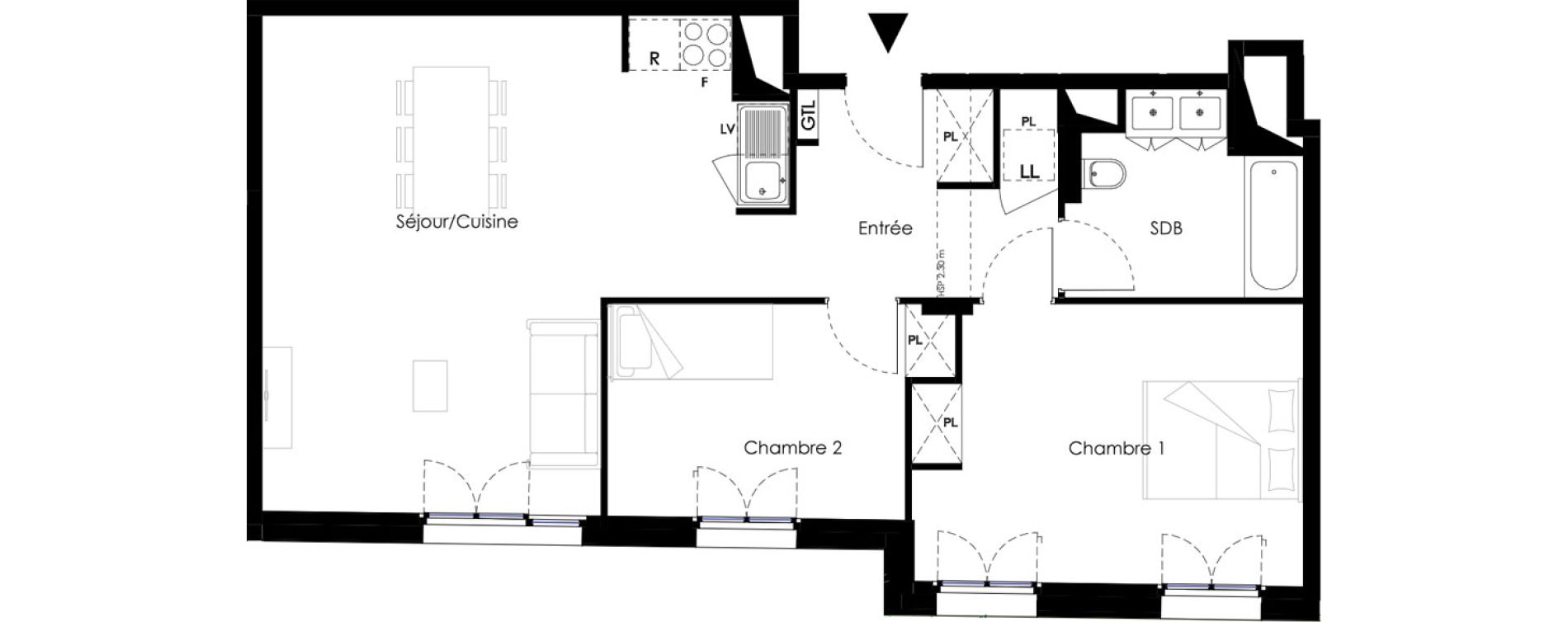 Appartement T3 de 68,50 m2 &agrave; Ch&acirc;tenay-Malabry Petit ch&acirc;tenay