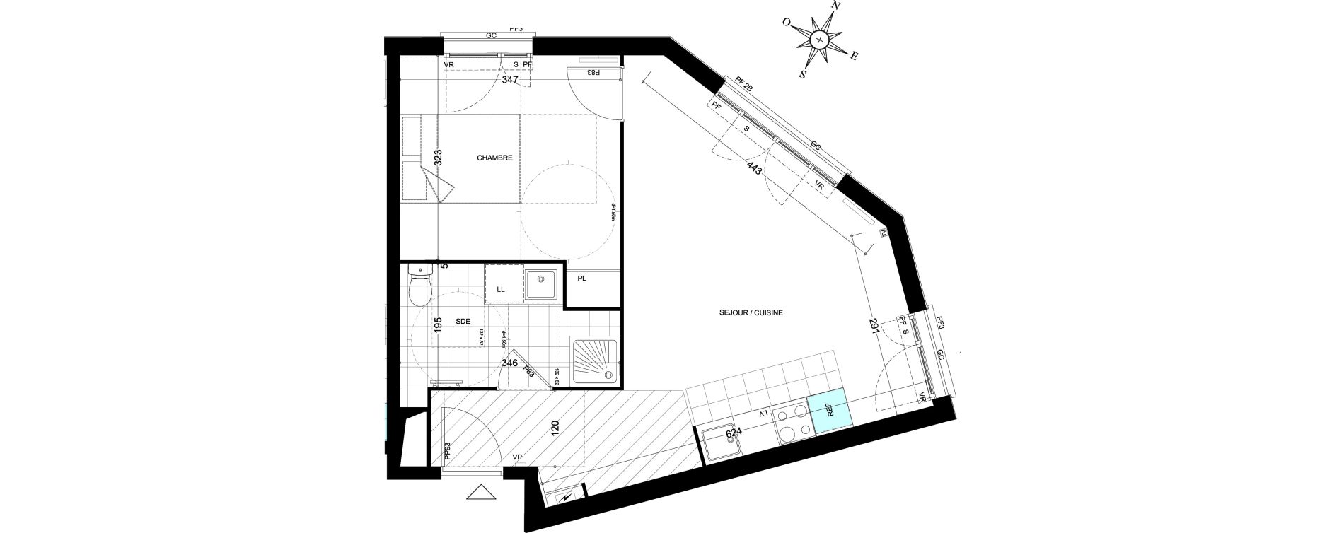 Appartement T2 de 44,61 m2 &agrave; Ch&acirc;tenay-Malabry Houssi&egrave;res