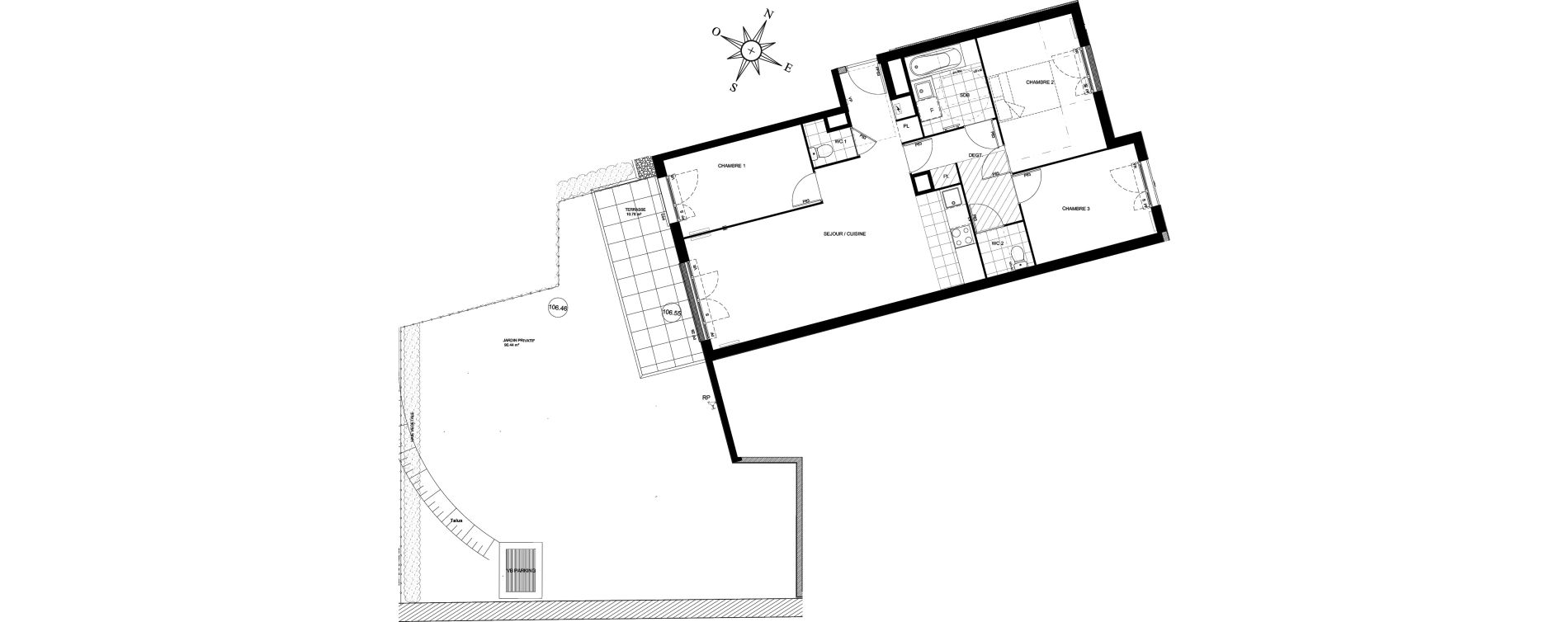 Appartement T4 de 81,28 m2 &agrave; Ch&acirc;tenay-Malabry Houssi&egrave;res