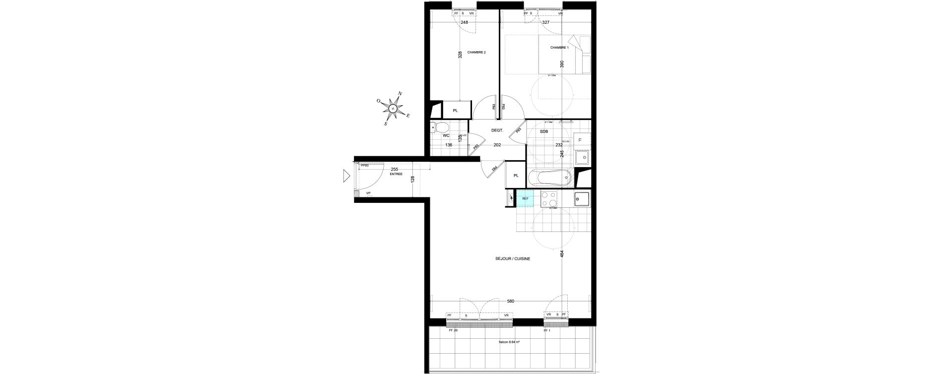 Appartement T3 de 65,73 m2 &agrave; Ch&acirc;tenay-Malabry Houssi&egrave;res