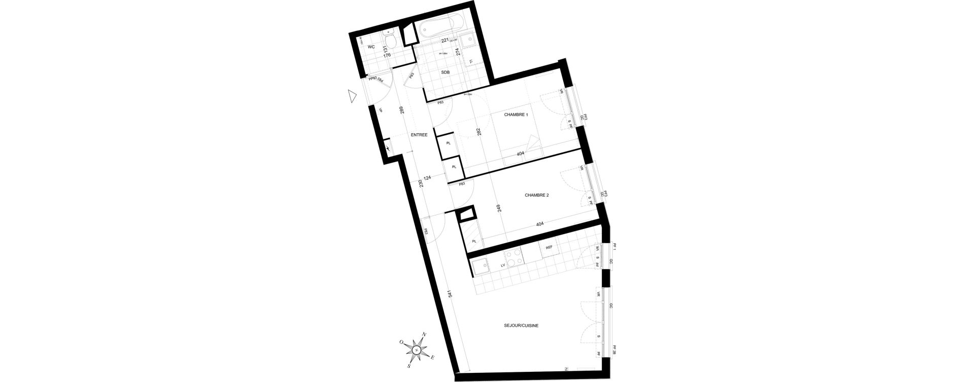 Appartement T3 de 65,52 m2 &agrave; Ch&acirc;tenay-Malabry Houssi&egrave;res