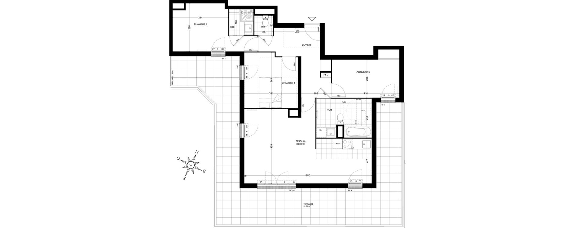 Appartement T4 de 85,13 m2 &agrave; Ch&acirc;tenay-Malabry Houssi&egrave;res