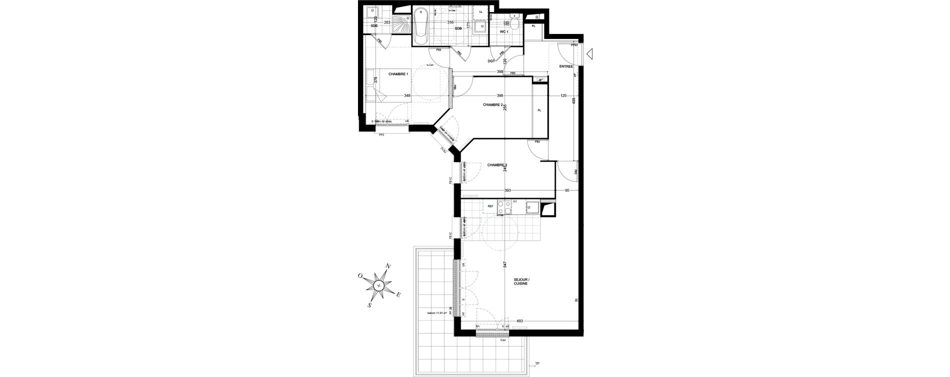 Appartement T4 de 81,31 m2 &agrave; Ch&acirc;tenay-Malabry Houssi&egrave;res