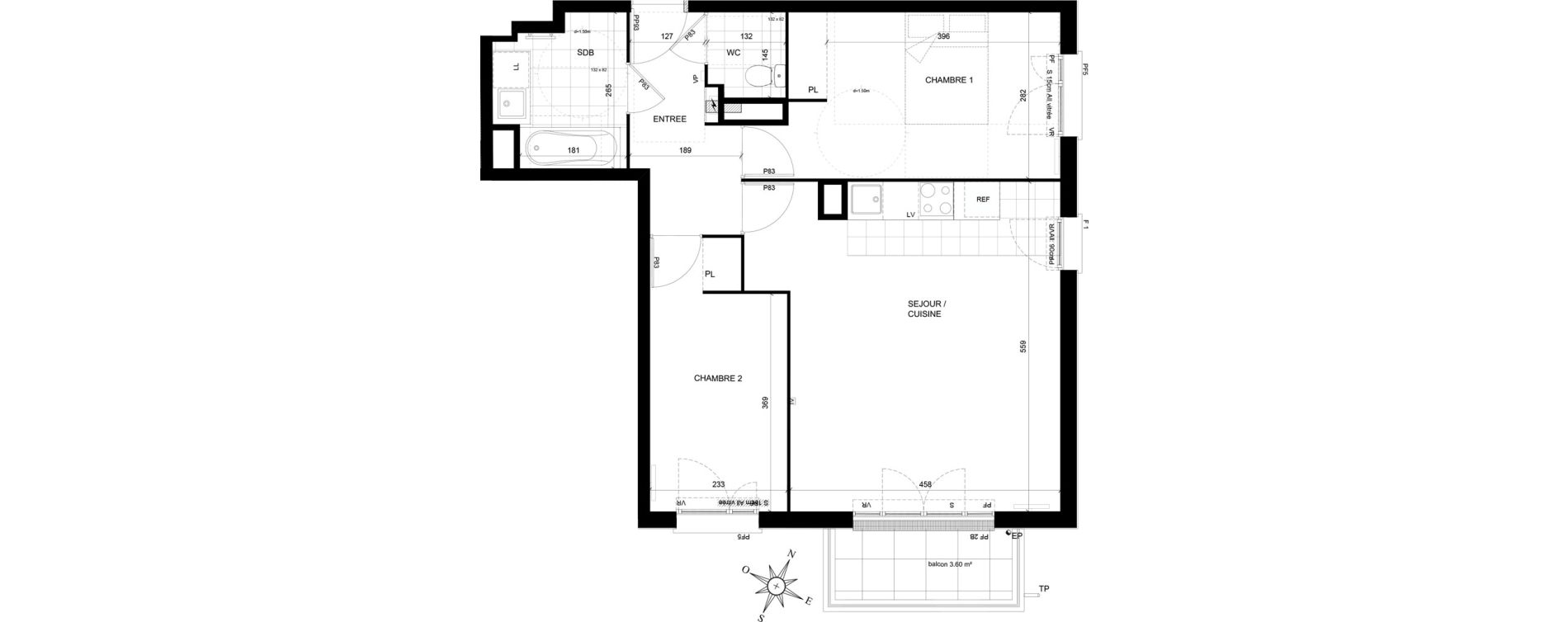Appartement T3 de 62,94 m2 &agrave; Ch&acirc;tenay-Malabry Houssi&egrave;res