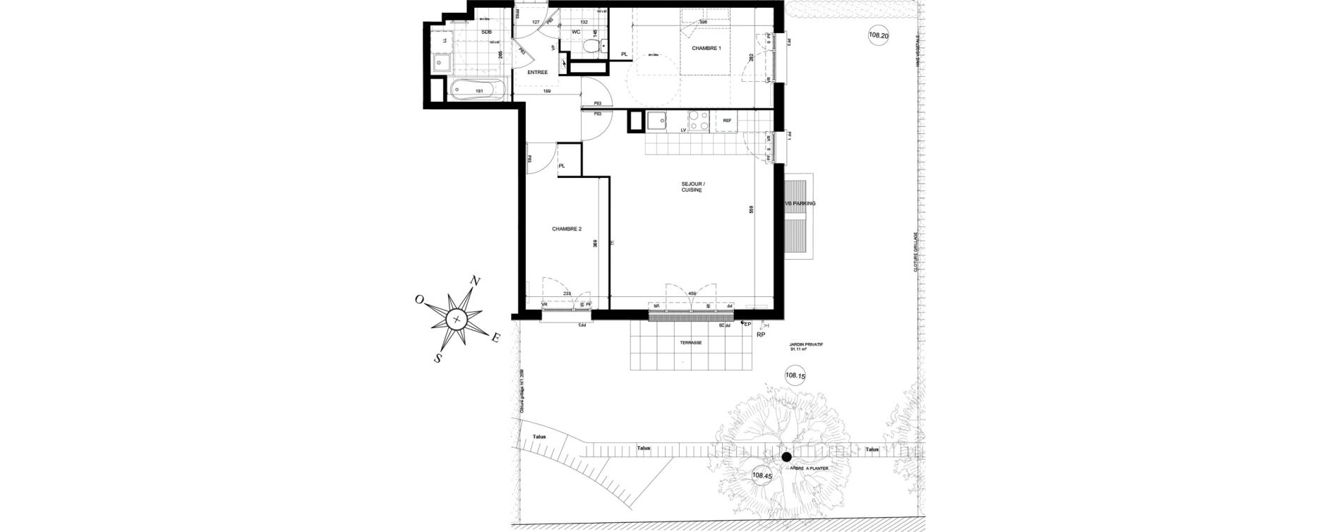 Appartement T3 de 62,94 m2 &agrave; Ch&acirc;tenay-Malabry Houssi&egrave;res