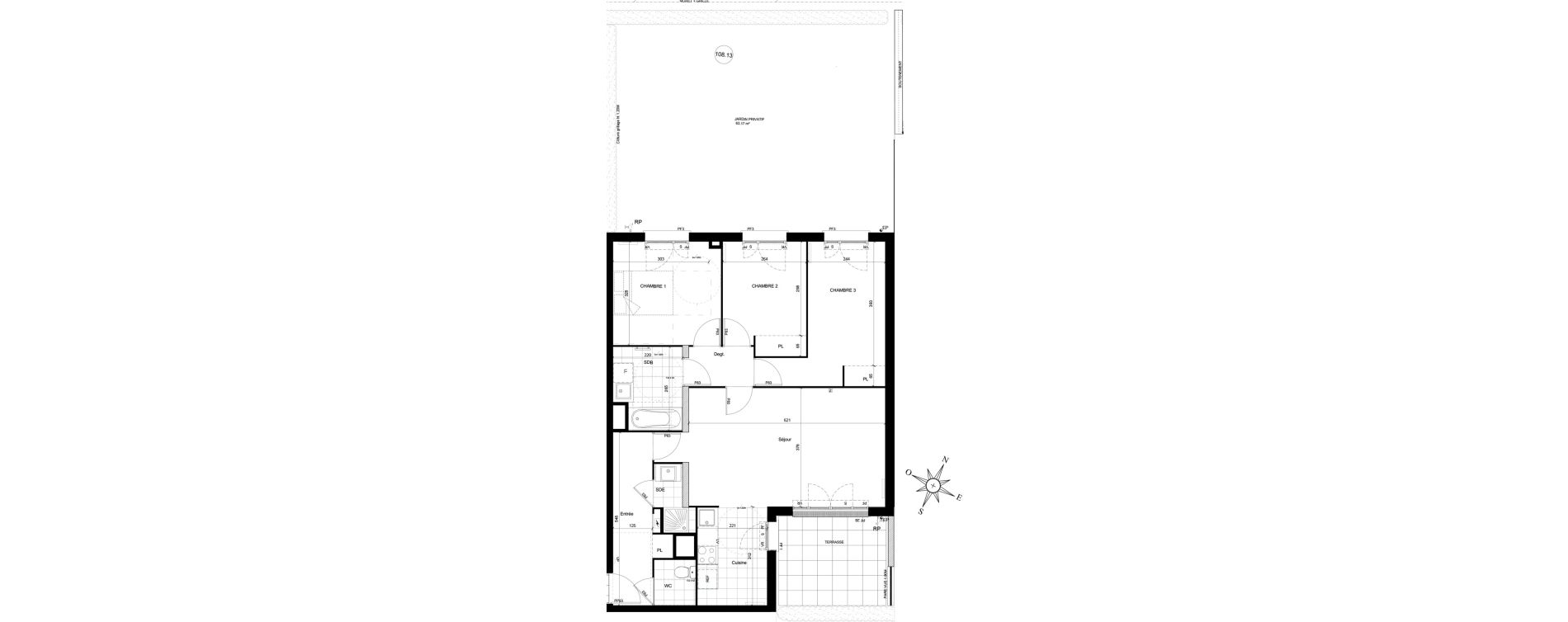 Appartement T4 de 83,45 m2 &agrave; Ch&acirc;tenay-Malabry Houssi&egrave;res