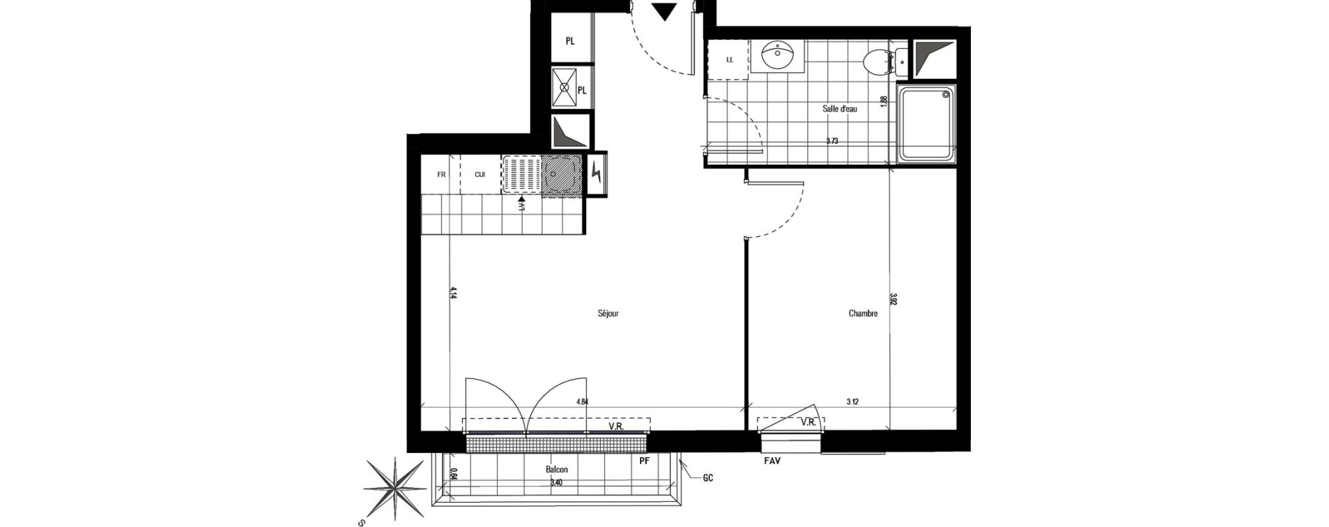 Appartement T2 de 42,67 m2 &agrave; Ch&acirc;tillon Centre