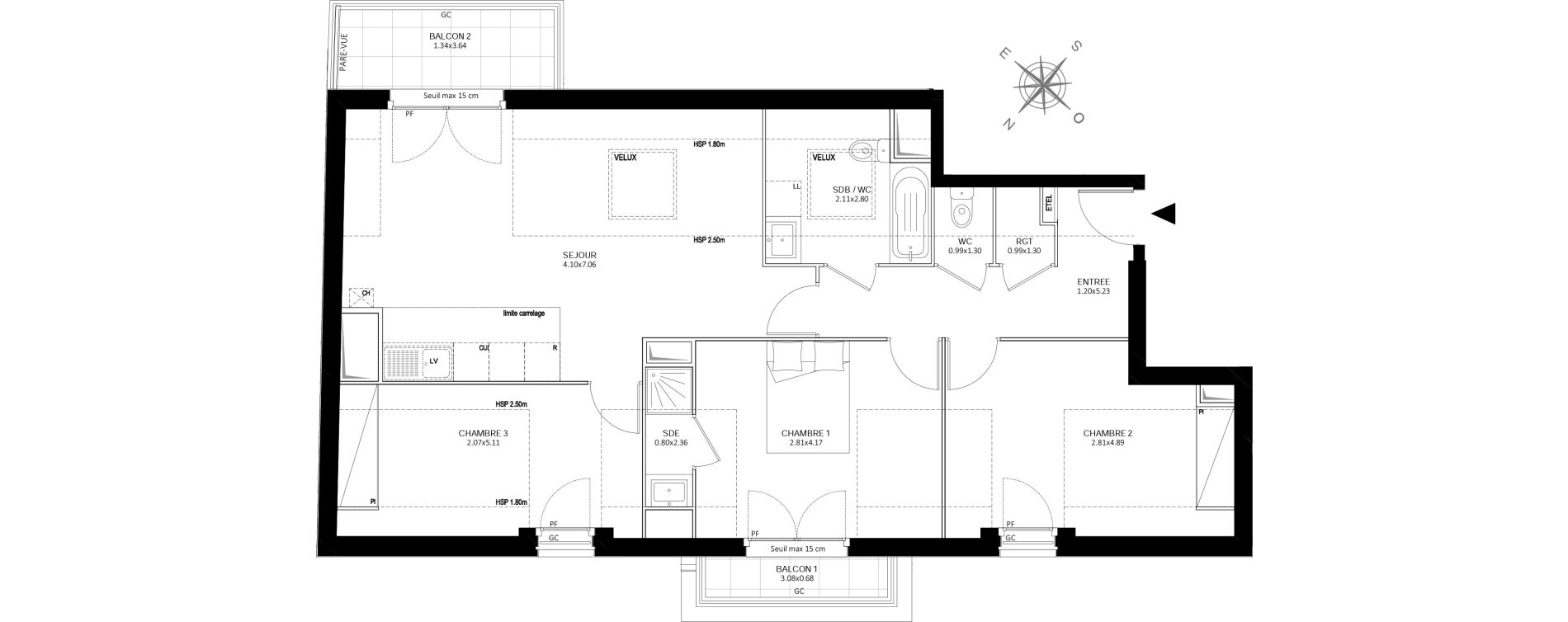Appartement T4 de 83,32 m2 &agrave; Ch&acirc;tillon Centre