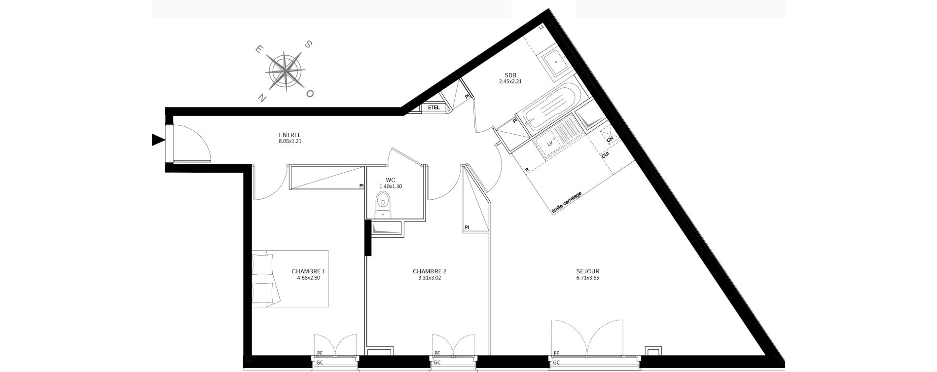 Appartement T3 de 69,25 m2 &agrave; Ch&acirc;tillon Centre