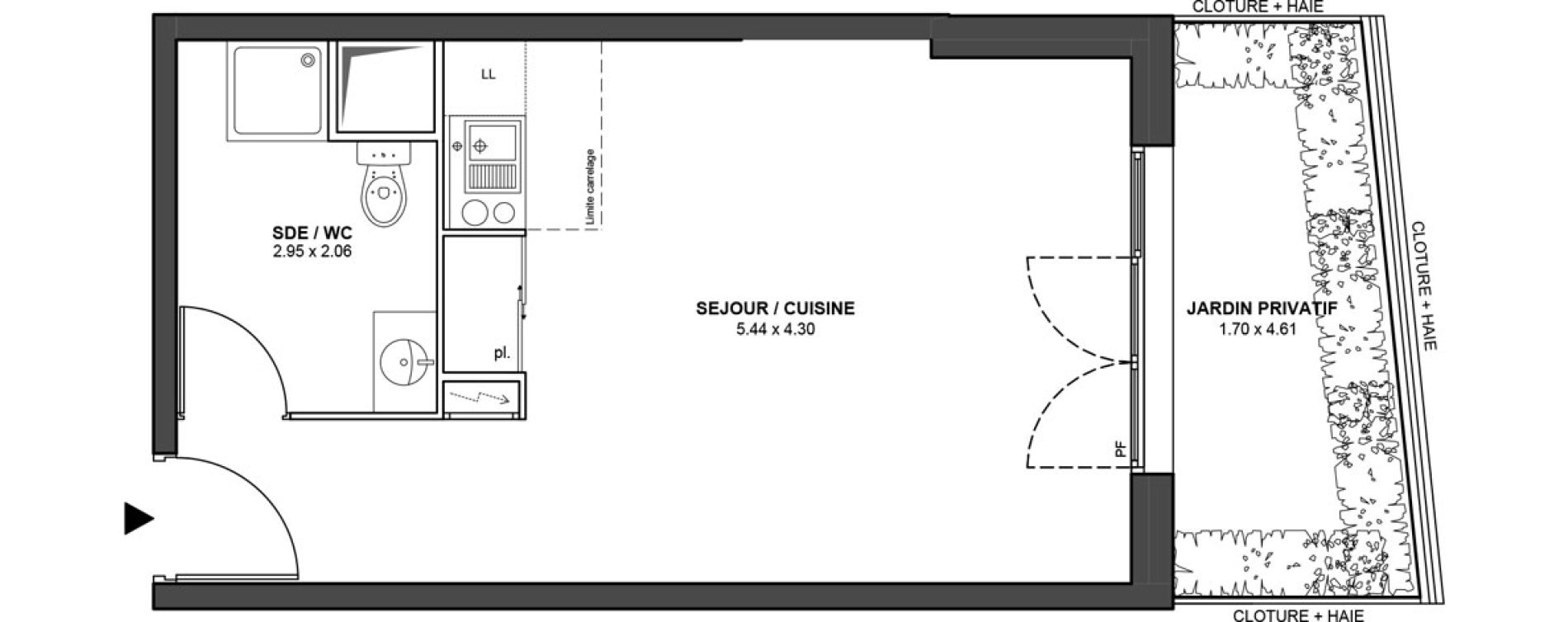 Appartement T1 de 31,01 m2 &agrave; Ch&acirc;tillon Les sablons