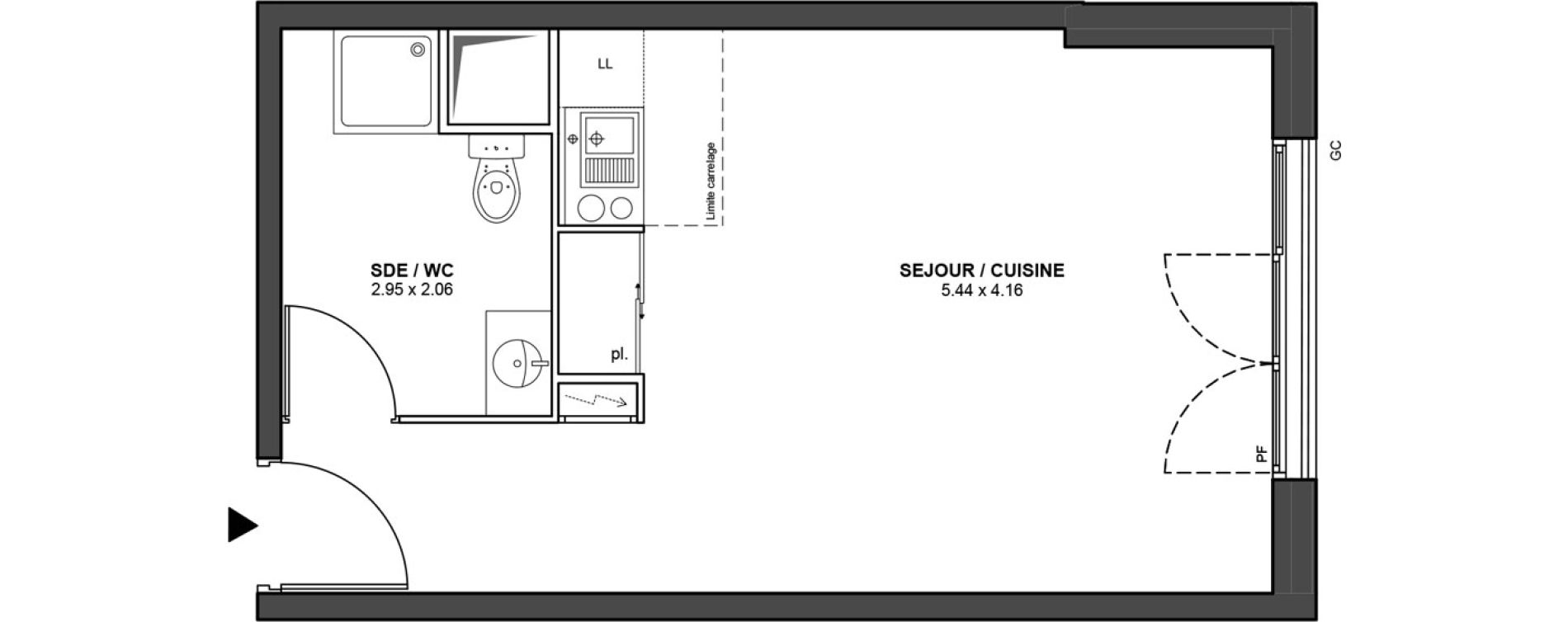 Appartement T1 de 31,01 m2 &agrave; Ch&acirc;tillon Les sablons