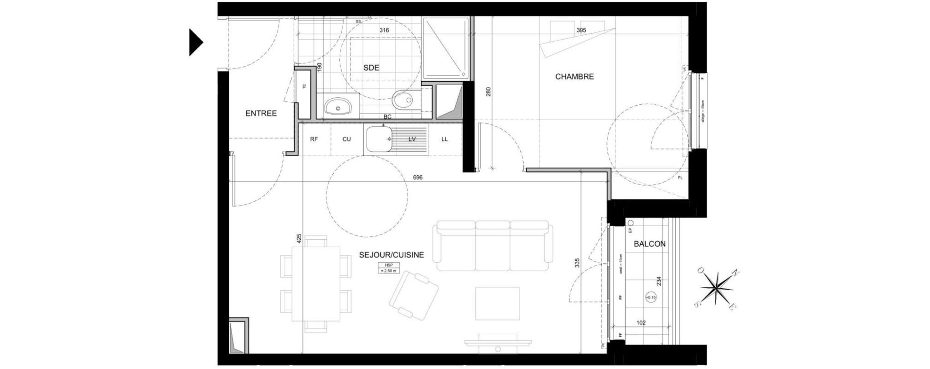 Appartement T2 de 46,25 m2 &agrave; Ch&acirc;tillon Marcel doret