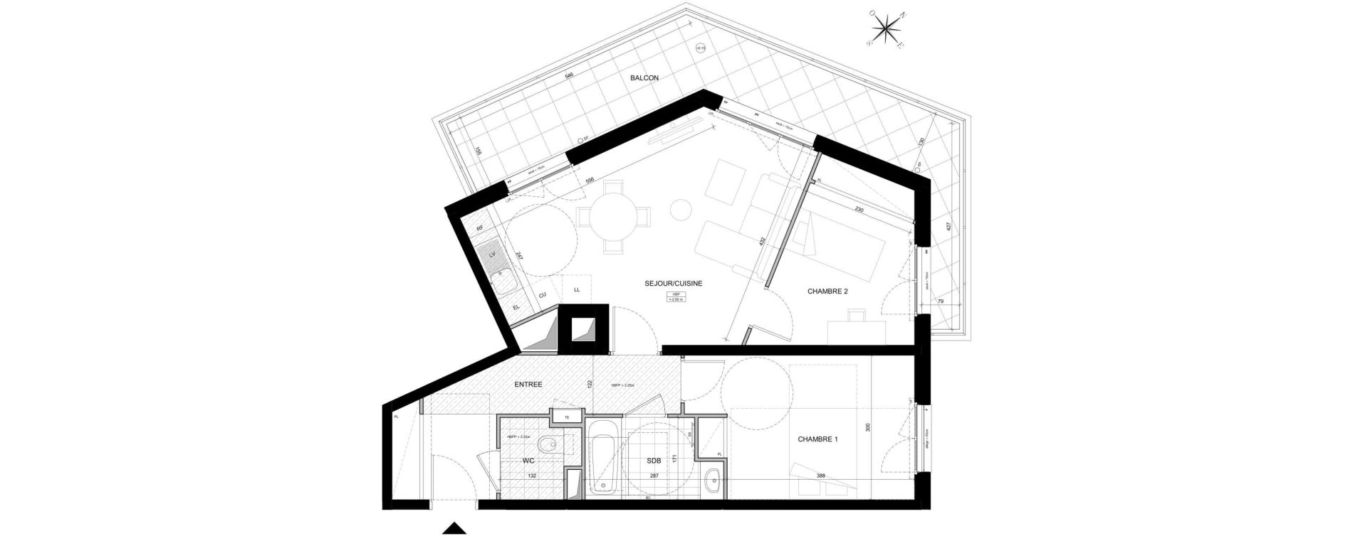 Appartement T3 de 63,51 m2 &agrave; Ch&acirc;tillon Marcel doret