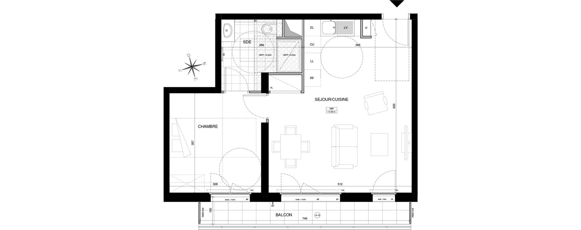 Appartement T2 de 46,72 m2 &agrave; Ch&acirc;tillon Marcel doret
