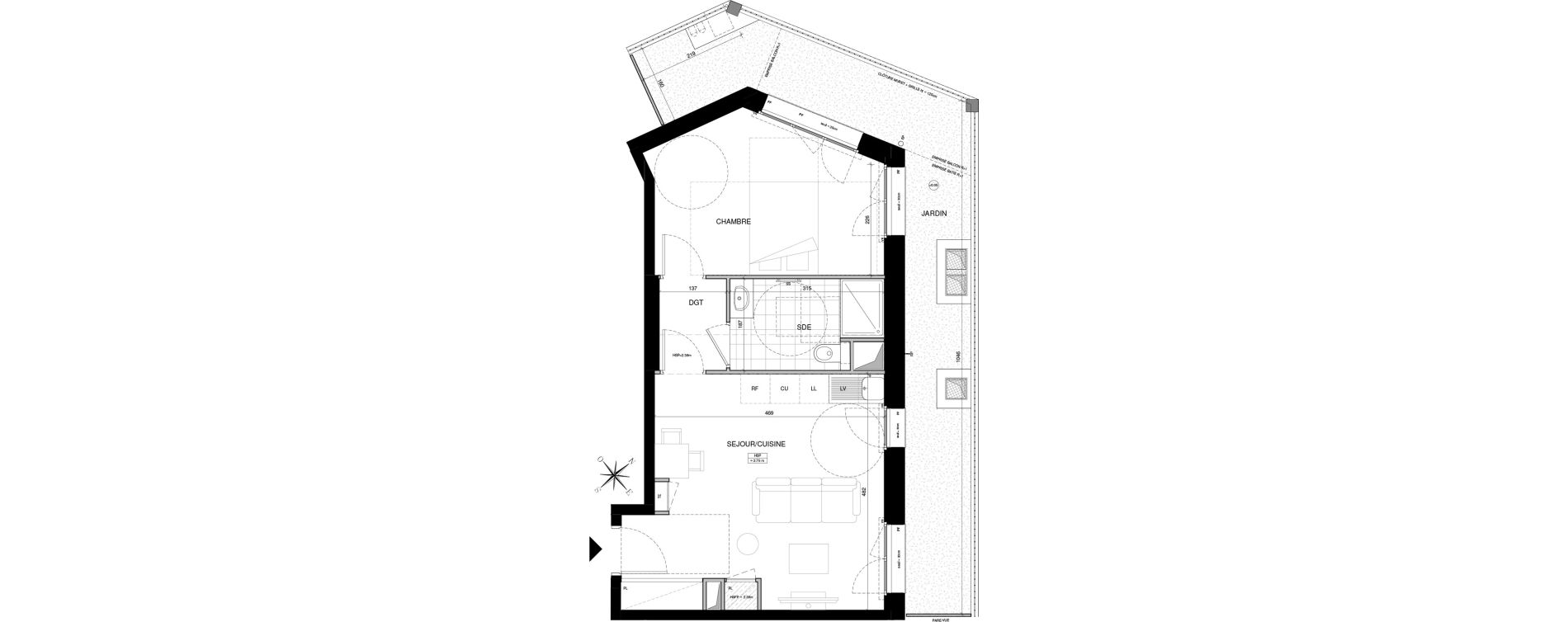 Appartement T2 de 45,12 m2 &agrave; Ch&acirc;tillon Marcel doret