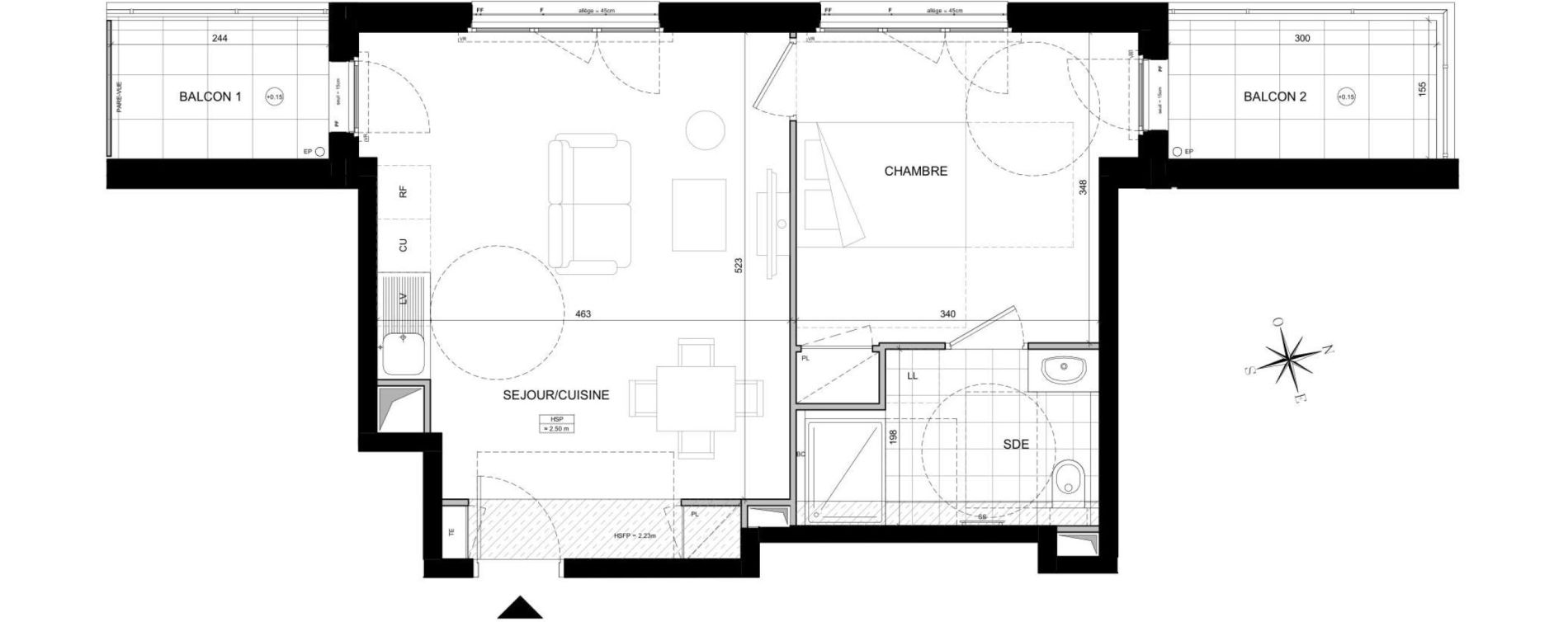 Appartement T2 de 44,81 m2 &agrave; Ch&acirc;tillon Marcel doret
