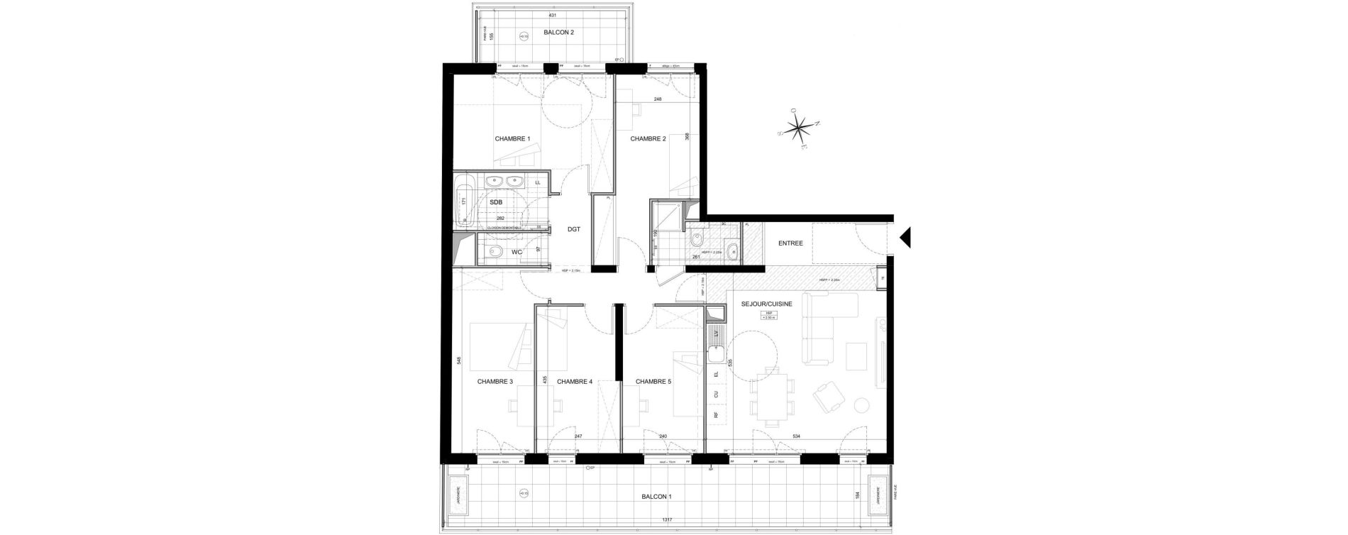 Appartement T6 de 113,84 m2 &agrave; Ch&acirc;tillon Marcel doret