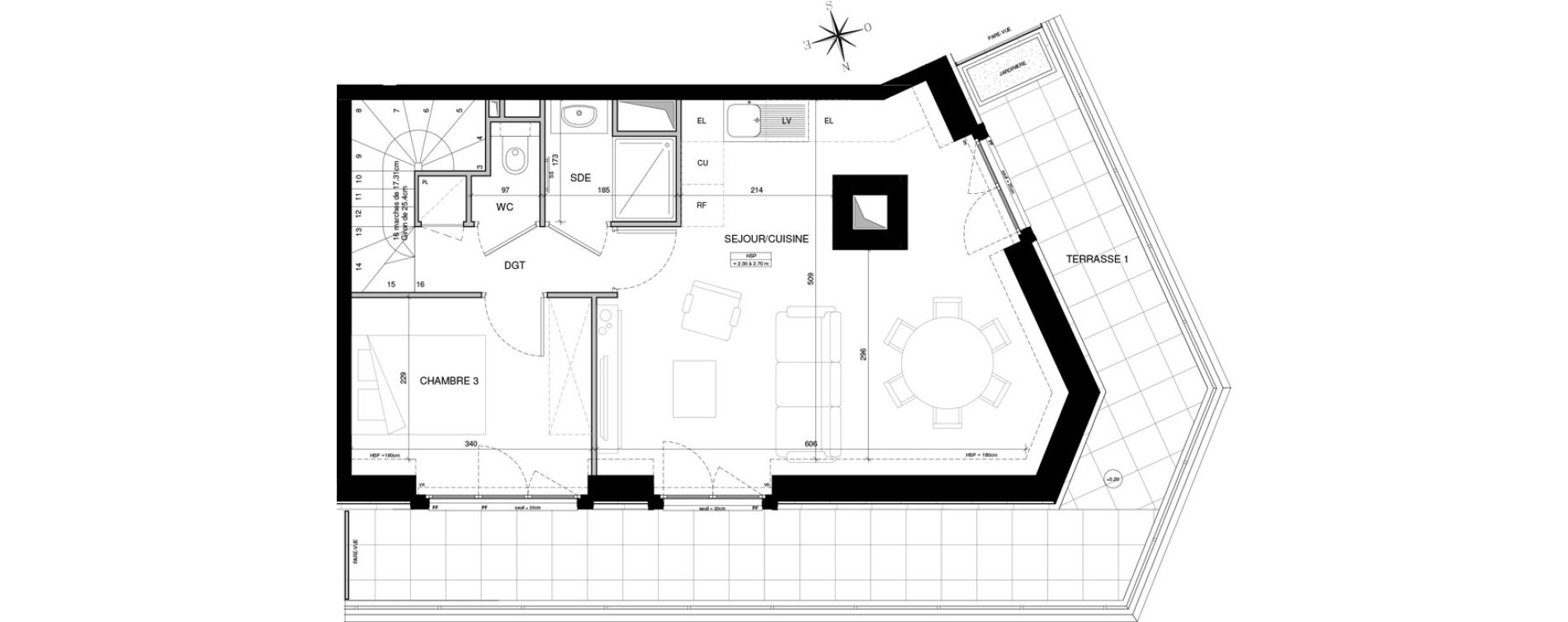 Duplex T4 de 79,38 m2 &agrave; Ch&acirc;tillon Marcel doret