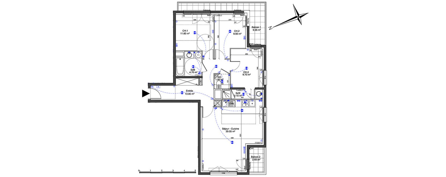 Appartement T4 de 83,25 m2 &agrave; Ch&acirc;tillon Centre