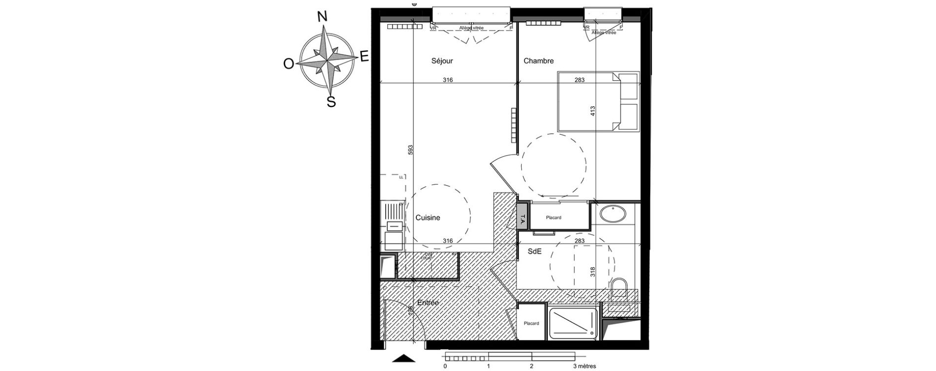 Appartement T2 de 43,00 m2 &agrave; Ch&acirc;tillon Centre