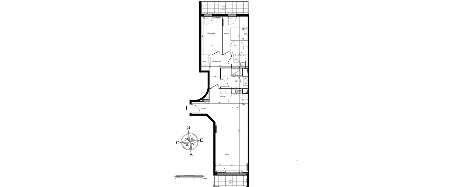 Appartement T3 de 76,00 m2 &agrave; Ch&acirc;tillon Centre