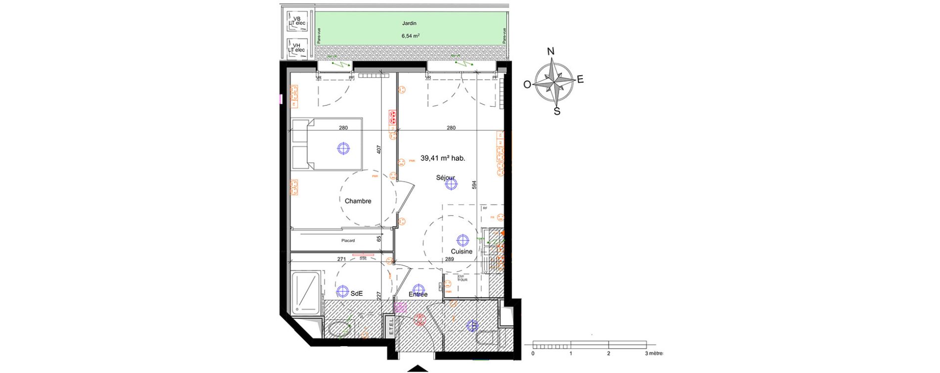 Appartement T2 de 39,41 m2 &agrave; Ch&acirc;tillon Centre